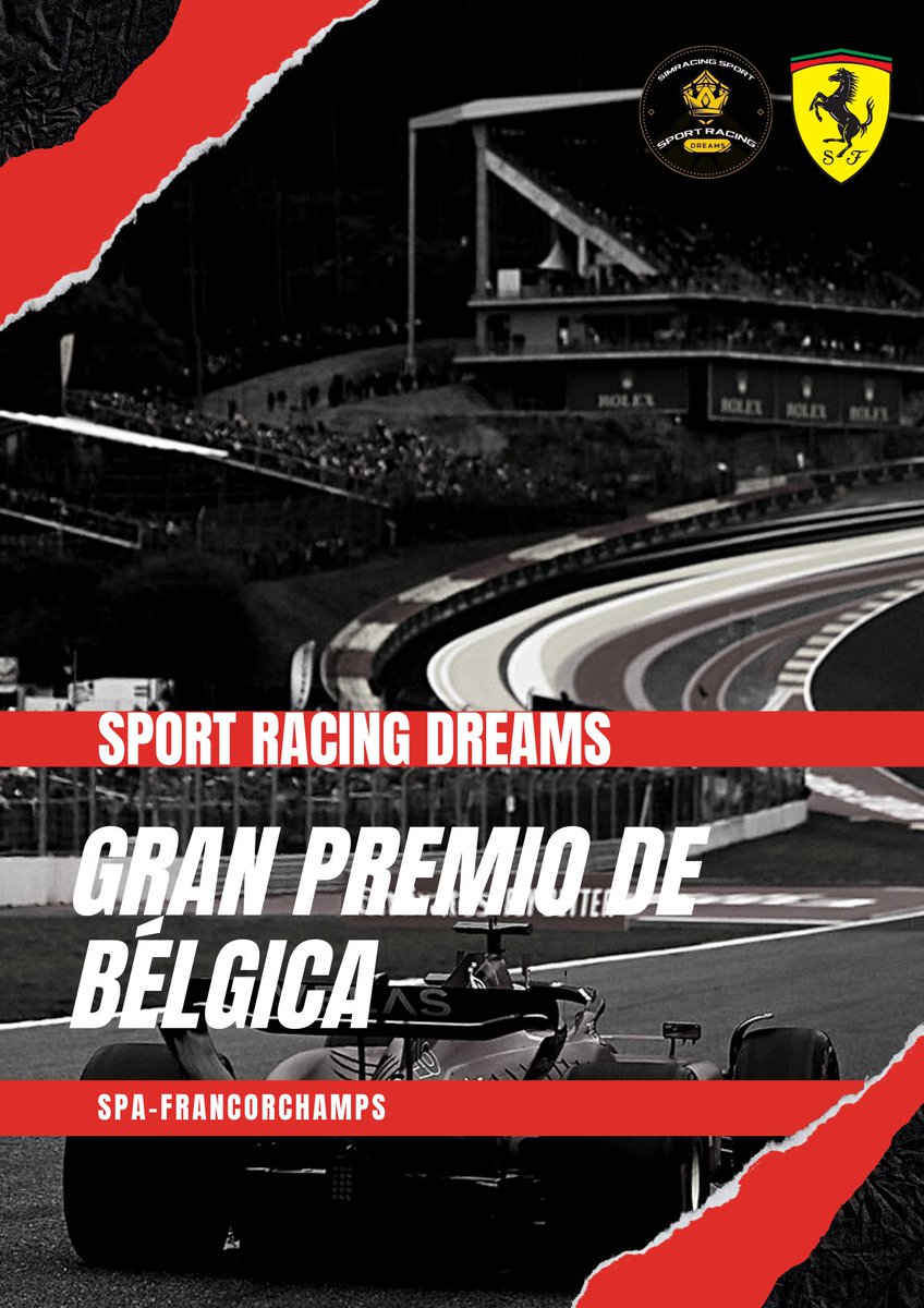 DÍA DE CARRERAS <a href="/SPRC_Dreams/">Sport Racing Dreams</a> 

🇧🇪Gran Premio de Bélgica
📍Spa - Francorchamps
🏎Scuderia Ferrari 

Sigue la pelea por el ascenso a 1°Div en una carrera donde mi compañero Prior026 puede llevarse el campeonato

Esta noche desde las 22:30 desde twitch.tv/nonybeep (<a href="/nonybeep/">Nony</a>)