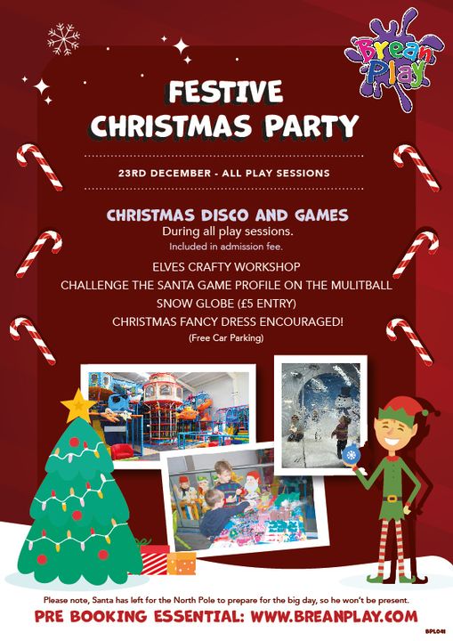 Tickets are on sale at <a href="/BreanPlay/">Brean Play</a> for Christmas! 🎅

🎁 Join us for Brean Play's Magical Christmas

🎁 Join us for Breakfast with Santa

🎁 Join us for a Festive Christmas Party

Pre-booking is essential; visit: breanplay.com #softplayuk #breanplay #softplay #christmas