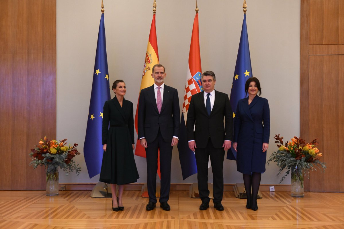 DrSanja_MM's tweet photo. Honored to welcome their Majesties King Felipe VI and Queen Letizia in Zagreb today! https://t.co/IrN72B2Bi2