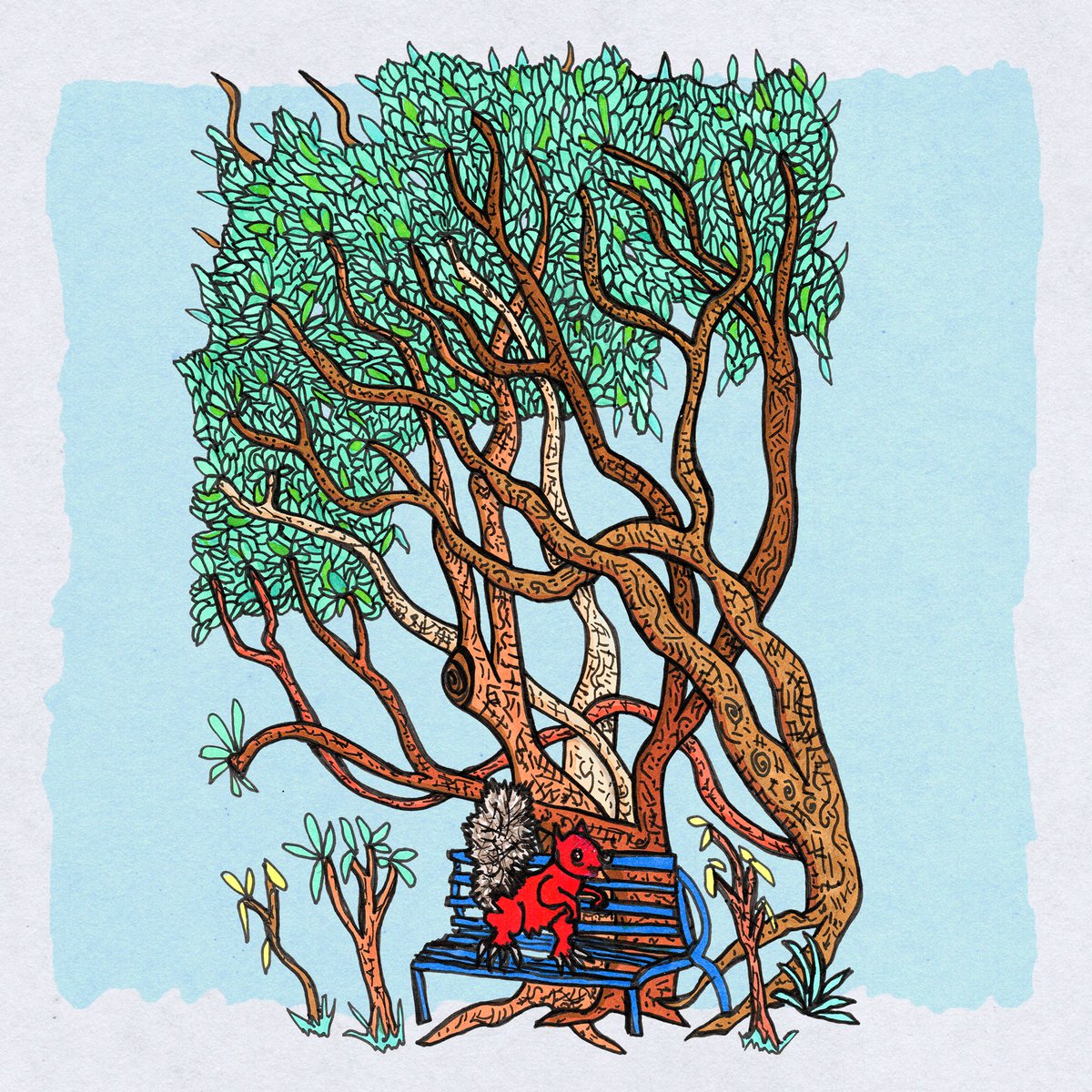 linedrawnlust's tweet photo. Deep into Mexico city's Chapultepec park we found a Magic garden, super peaceful pumping out a variety of tunes. Engulfed with winding trees and these Mexican gray squirrels scurrying around with their red bellies.

#illustration #squirrel #trees #peaceful #mexicocity #cdmx https://t.co/TL5L3L6r87