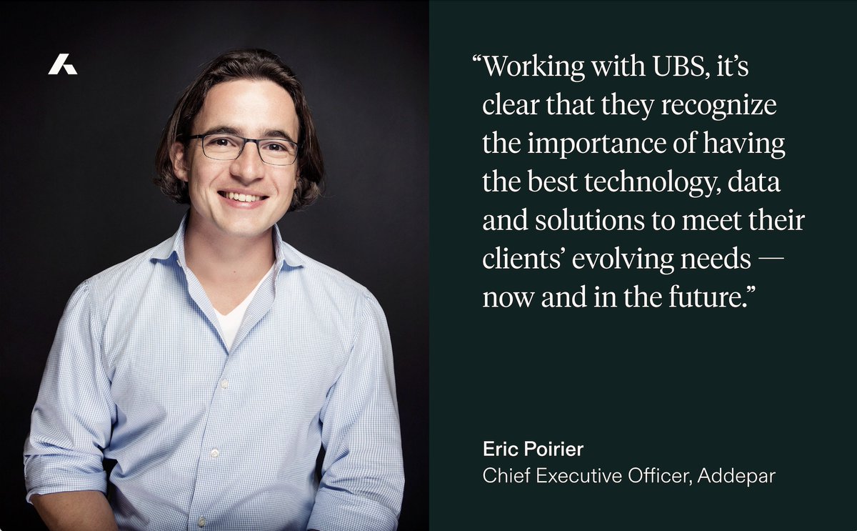 Addepar's tweet photo. .@UBS is now bringing industry-leading data, analysis and reporting capabilities of the Addepar platform, alongside @miradorinc's financial data technology expertise, to its clients and financial advisors in the U.S. Read more here:  https://t.co/H7mexRJfxr https://t.co/1A1hjY7qIR