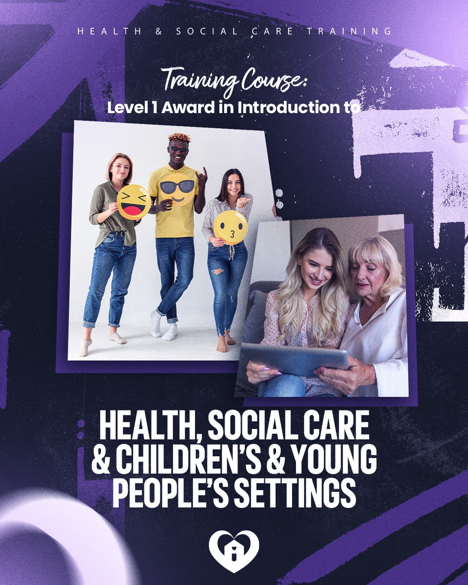 peaktrainingser's tweet photo. Level 1 Award in Introduction to Health, Social Care and Children’s and Young People’s Settings

SIGNUP TO THIS COURSE TODAY!
https://t.co/lgoLE3mMR6 

#health #socialcare #youngpeoplesettings #healthandsocialcaresettings https://t.co/T7Vp573Gwr