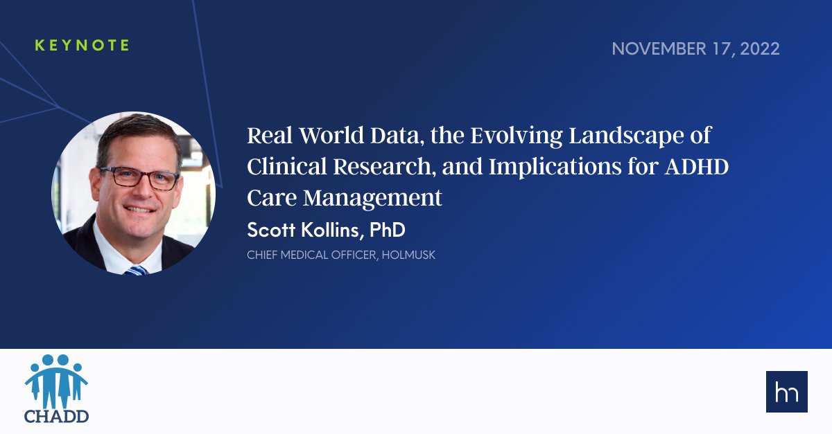 Looking forward to #ADHD2022 and tomorrow's keynote from our Chief Medical Officer, @skollins1! He will be discussing how the use of #RWD in #clinicalresearch is impacting care for patients with #ADHD. Register here: lnkd.in/gss3K7X5 @CHADD_ADHD