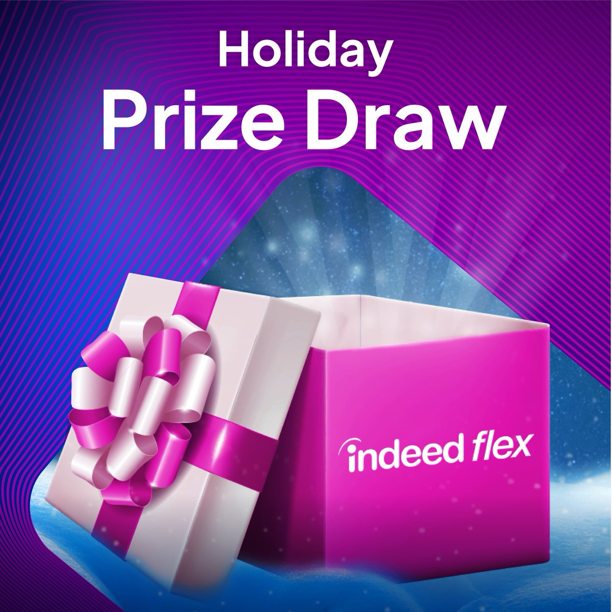 Our Holiday Prize Draw is back, with $50,000 worth of cash prizes ranging from $200 to $5,000 up for grabs! 

To enter, simply claim your free entry here: indeedflex.com/flexer-holiday….