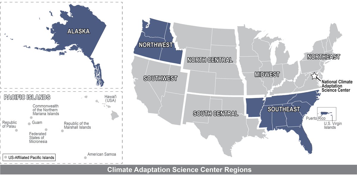 usgs_climate's tweet photo. 📣APPLY NOW: Applications are now being accepted to host the Alaska, Northwest, &amp; Southeast Climate Adaptation Science Centers! Help us spread the word! For details: https://t.co/mzUqW4IahM
#ClimateAdaptation #CASCAdapt https://t.co/6JVg7MDuFW