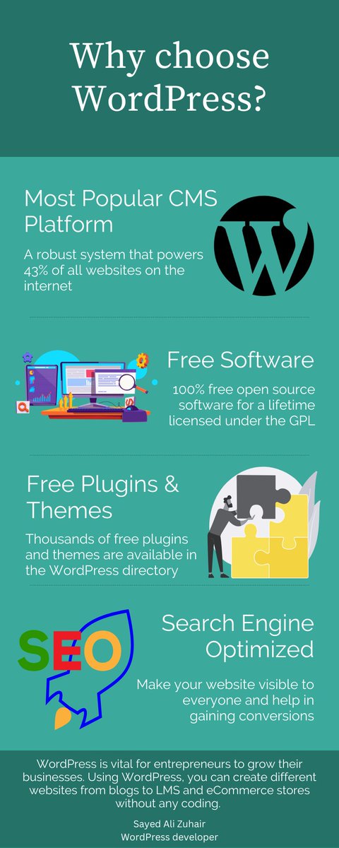SayedAliZuhair1's tweet photo. Why choose WordPress?

#WordPress #wordpresswebsite #wordpressdeveloper #ecommercewebsite #onlinestore #Landingpage #singlepagewebsite #onepagewebsite https://t.co/UidrYON9gJ