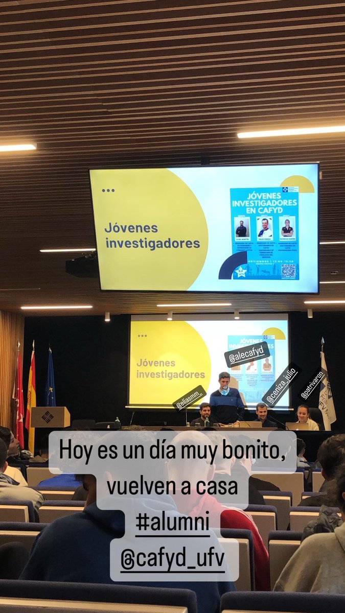 #Alumi <a href="/somosCAFyD_UFV/">somosCAFyD_UFV</a> <a href="/Eliasmm__/">Elías Martín | Strength & Powerlifting Coach🧠</a> <a href="/Patri_Varon/">Patricia Varón</a> <a href="/ceniza_julio/">Julio Ceniza</a> Hoy volvieron a casa…a contar lo mucho que han crecido…y yo creo que días como hoy dan sentido a lo que hacemos