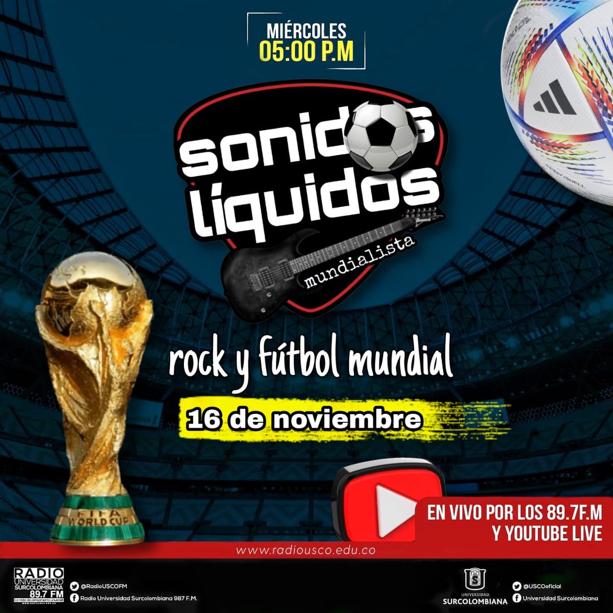 AlexAcevedoL's tweet photo. HOY !! Miércoles Estaremos Con Toda La Alta Energía ROCK En Los 89.7 https://t.co/kdH5nKjc4b , #AlAire Desde Las 5 P.M. ( Hora Colombia ) En La APP : Radio Usco Y En Canal De #YouTube : Radio Universidad Surcolombiana 89.7 F.M. . https://t.co/OK1QowRCKn
