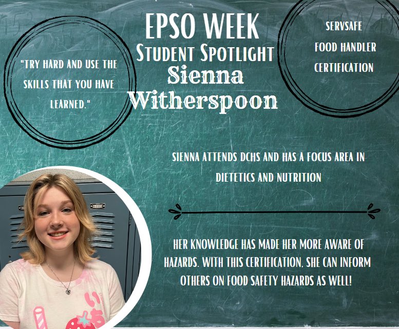 DCS_CTE's tweet image. CTE has a multitude of EPSOs available for all students. These are a few graduates and students that have various certifications and dual enrollment credits. Here is some advice and ways their chosen EPSO has/ will help them. Congrats and keep working hard ladies!
#EPSOWeek2022
