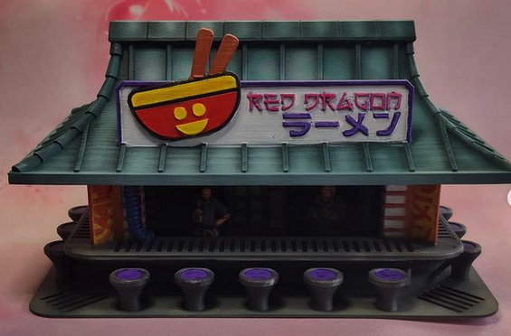 Corvusgamester1's tweet photo. Awesome job on the #cyberpunk Red Dragon ramen bar by @kristianshobbycorner https://t.co/FztOcQUqU7 #3Dprinting #wargaming #dredd #infinitythegame #scifi #stargrave #necromunda #tabletopgames #realitysedge #Cyberpunk2077 #bladerunner https://t.co/L0r3jVydyK