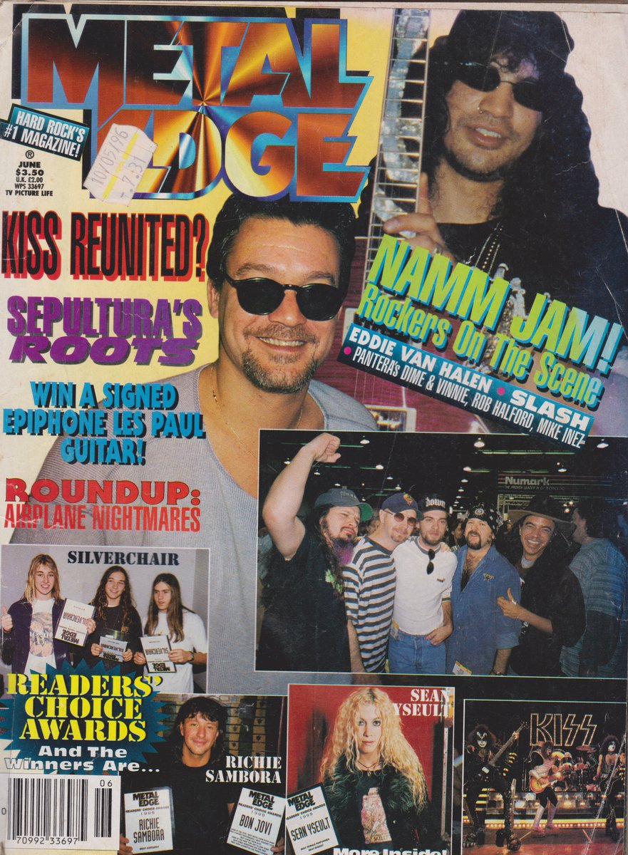 Metal Edge magazine, June 1996. 
#vintagemags #metalmags #vanhalen #eddievanhalen #slash #gunsnroses #silverchair #pantera #dimebagdarrell #robhalford #judaspriest #rexbrown #vinniepaul #mikeinez #aliceinchains #richiesambora #bonjovi #seanyseult #whitezombie #kiss