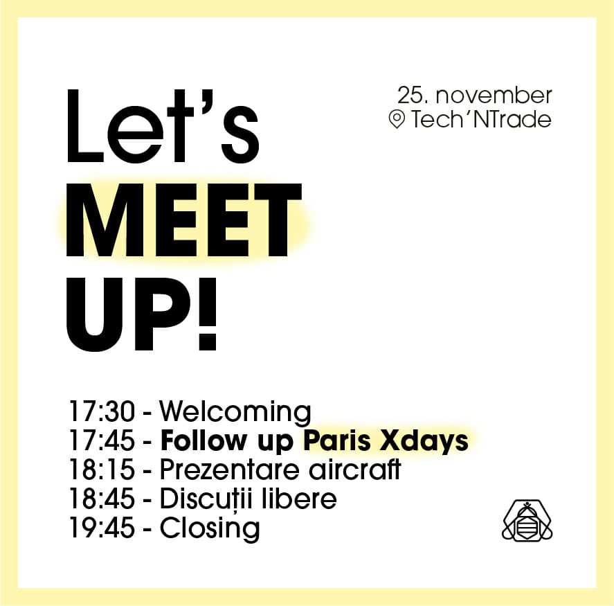 BoroczkiKaroly's tweet photo. #ThankYou #techNtrade for this opportunity, to have a wonderful place to organize this event ! Big 🫶 from @__TCH_
Some of the topics are about the experiences of @XDayParis and how @GBigiu build his project.
See you soon 🐝🐝🐝 https://t.co/8ypLIsgb7p