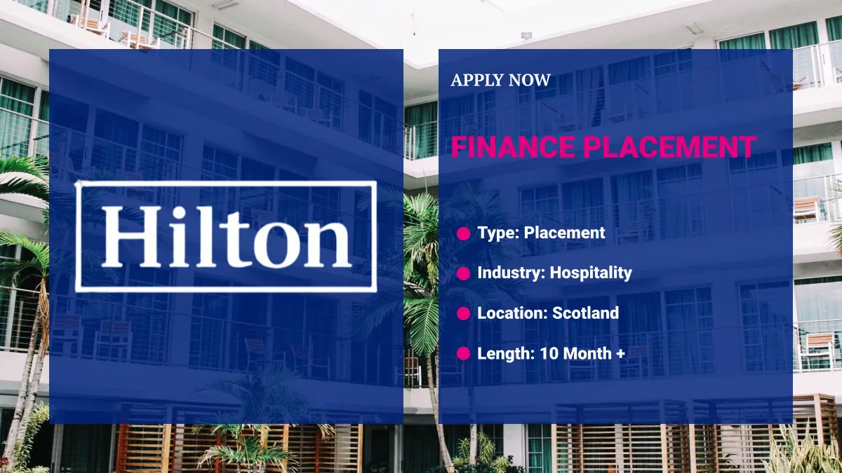 Do you want to be part of a team of 4 finance placement students with @HiltonHotels ? Well if you have a genuine interest in finance and have analytical skills at a high level apply now! ---> buff.ly/3O9jZKq