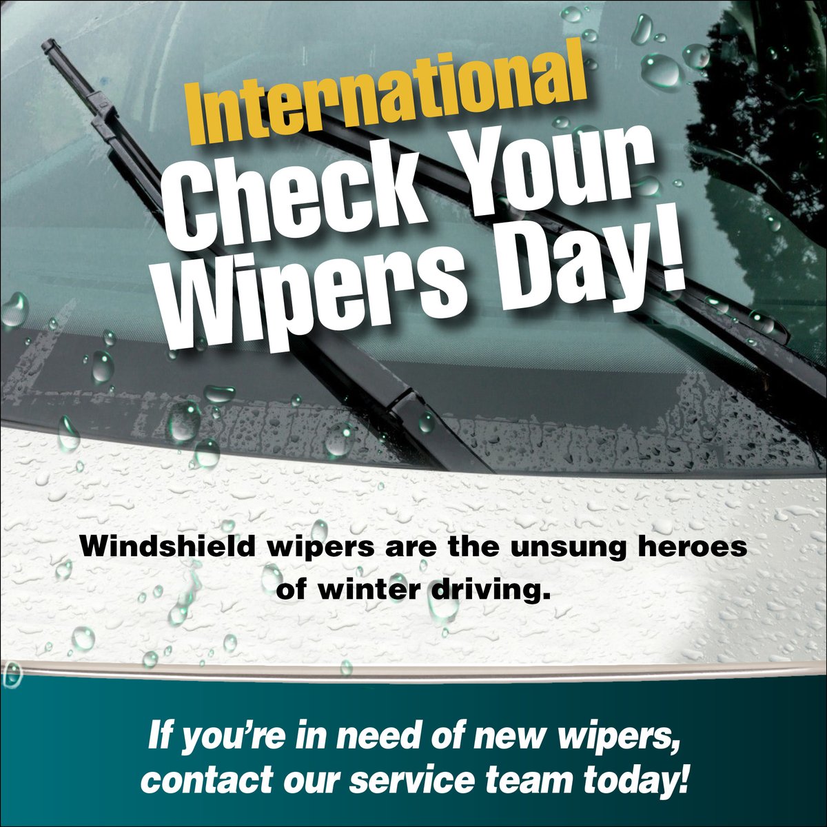 We are switching up our Car Tip Tuesdays in honor of International Check Your Wipers Day! 

 If you're in need of new wipers, contact our service team today!
centurydodgechryslerjeep.com/service/mopar.…

 #internationalcheckyourwipersday #centurydcjr