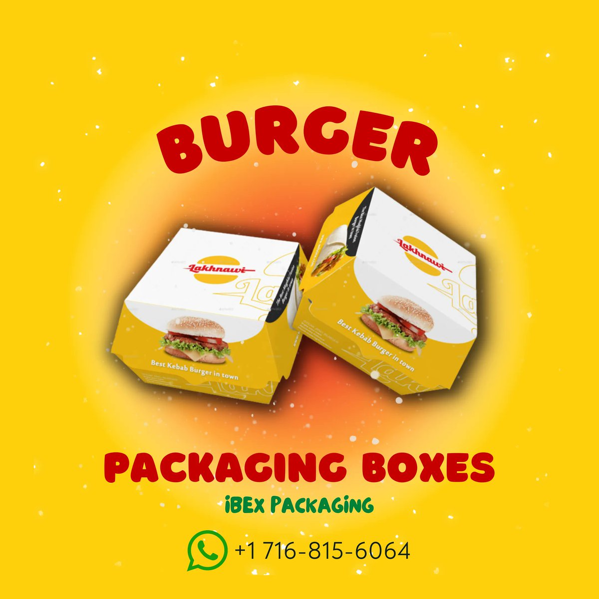 𝐁𝐔𝐑𝐆𝐄𝐑 𝐏𝐀𝐂𝐊𝐀𝐆𝐈𝐍𝐆 𝐁𝐎𝐗𝐄𝐒 🍔
CALL NOW & GET FREE 100 BOXES ON AN ORDER OF 1000 BOXES 
WHATSAPP 👉 +1 716 815 6064 

#ibexpackaging #burgerpackagingboxes #burgerboxes #burgerpackaging #burgerdeliveryboxes #deliveryboxes #takeawayboxes #disposableboxes #customboxes