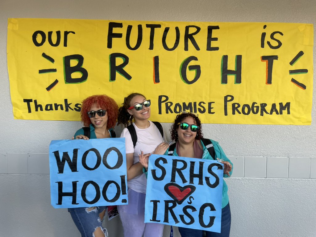 SRHS_SHARKS's tweet photo. @IRSCTheRiver announced year two of the #PromiseProgram on our campus this morning and we couldnโt be more excited for our seniors! https://t.co/6m3moy1KXv