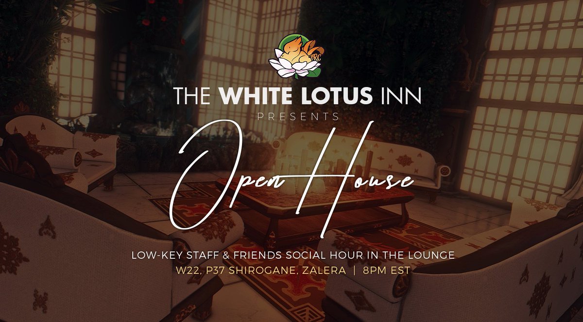 Join us for a laid-back social where our main staff &amp; patrons can mingle, mill about the open spaces, and simply catch up with dear friends. 

🍸 W22 P37 SHIROGANE, ZALERA
🍸 This Sunday, Nov 20 @ 8pm EST
🍸 Bar &amp; Restaurant will be default NPC'd for the evening.