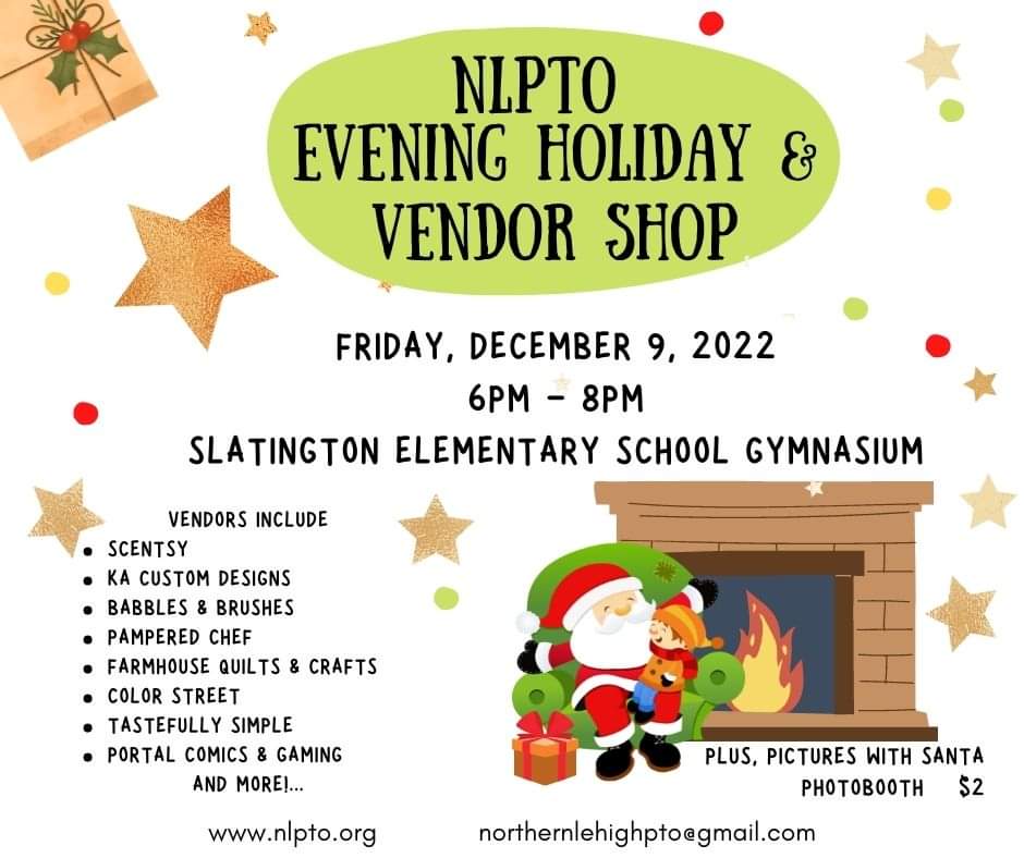 NLBulldogsPTO's tweet photo. Mark your calendars! Let the PTO and our local vendors help you get all your holiday shopping done at one location! https://t.co/XNVFW1CEVY