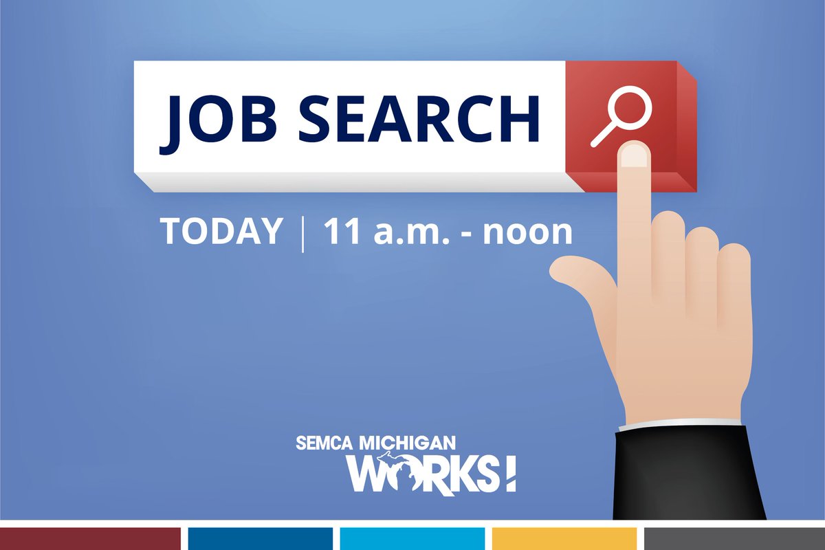 If you’re looking for assistance in applying and finding employment, join SEMCA Michigan Works! Southgate today for the Job Search Workshop.

REGISTER ⬇️
bit.ly/SEMCA_JobSearch

Have questions or want to schedule
a free career coaching session?
VISIT 🌐 SEMCAMiWorks.org/career-coaching