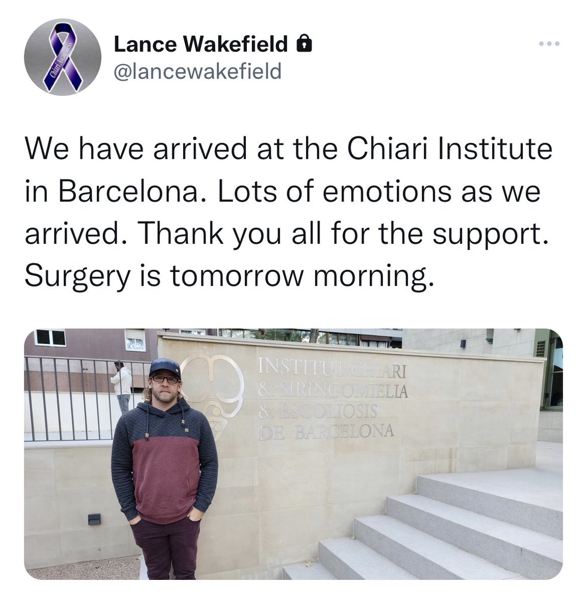 Hoping for the surgery to bring you comfort and relief soon. Best wishes and prayers! @lancewakefield