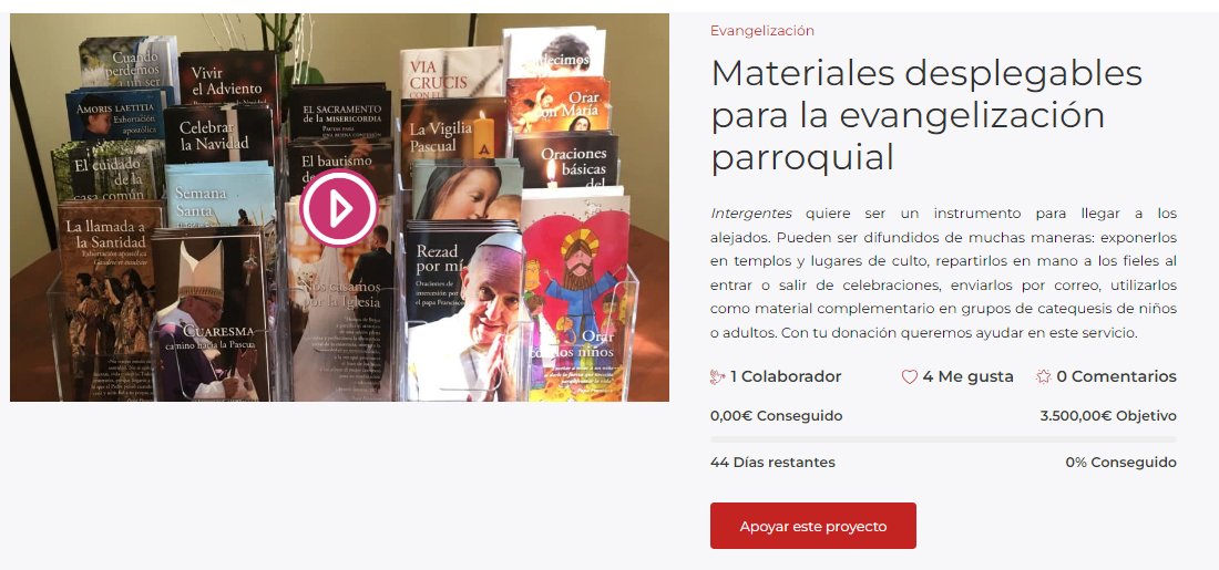 Los proyectos o campañas con los que puedes colaborar:

🔸 #PalabraYVida 2023. Iglesia de San Antón
🔸 Suscripciones solidarias · <a href="/VidaReligiosa1/">Vida Religiosa</a> 
🔸 Formación para monasterios
🔸 Materiales para la evangelización parroquial <a href="/intergentes_es/">Intergentes</a> 

🟠 todocuenta.es/proyectos/