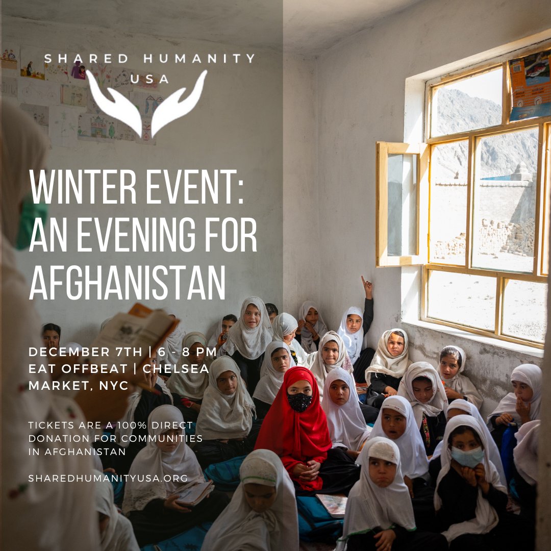 SharedUsa's tweet photo. Join us in NYC December 7th for an Evening for Afghanistan! 100% of donations go to sustainable investments for our facilities in #Kandahar. Tickets + more info here: https://t.co/wbNiUwscEm https://t.co/hwNE8cEB5U