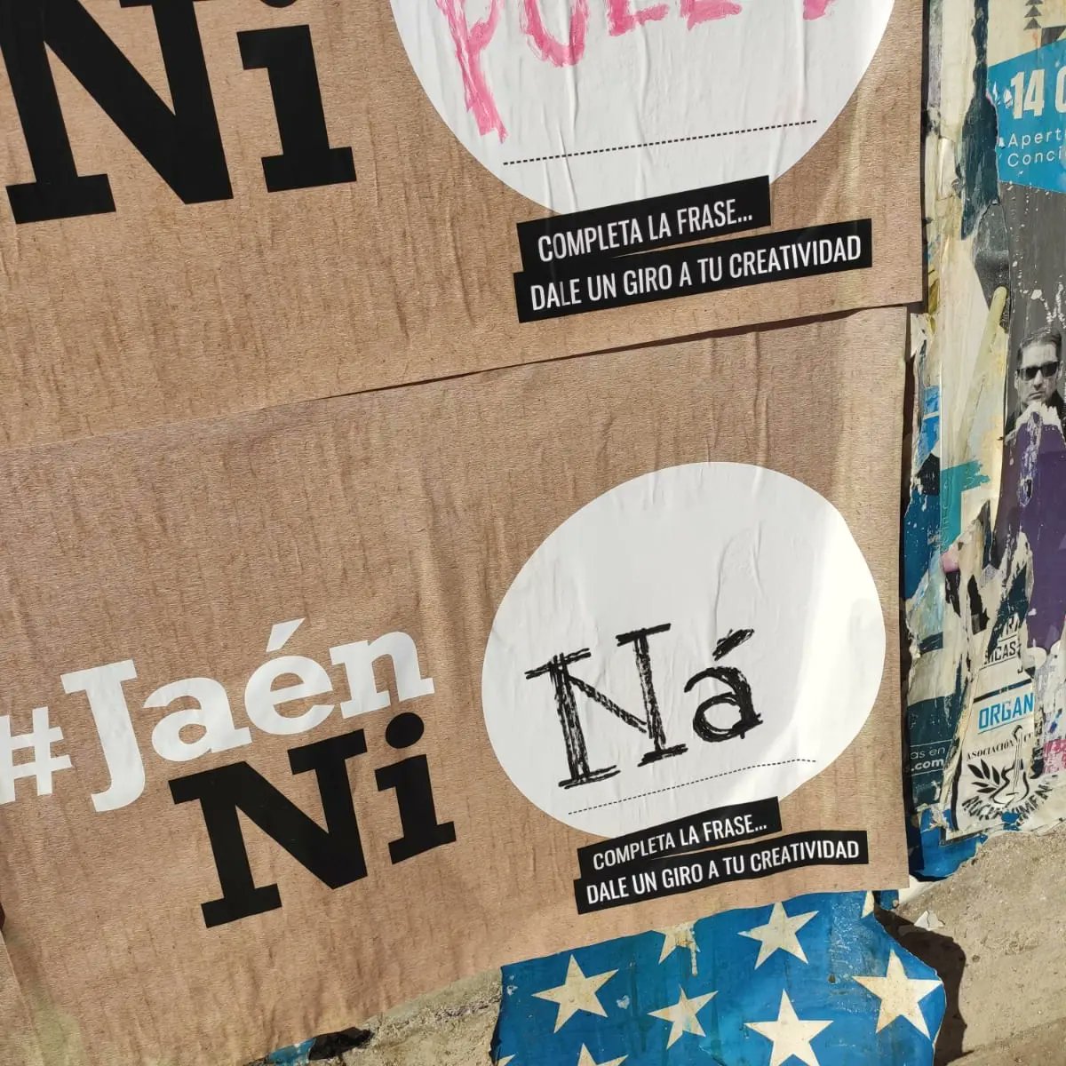 Piturdajaen's tweet photo. Se está liando con esta campaña de pegada de carteles que hemos realizado para uno de nuestros clientes que no podemos desvelar 🤫🤫
Y tú ¿ qué palabras pondrías encima de estos carteles ? 🤣😂😂
#pegadadecarteles #carteleria #publicidad #streetmarketing #piturda #eventos https://t.co/eWoN86q7R2