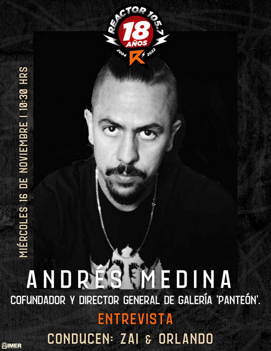 Los invitados siguen esta mañana con <a href="/zaipadron/">Zaira Padrón</a> y <a href="/radiorlando/">Orlando Abad</a> en #CuandoElFuturoNosAlcance

Acompáñenos que en breve tendremos a <a href="/runjewels/">Run The Jewels</a> en entrevista y a Andrés Medina de <a href="/PanteonMX/">Panteón</a> 😱🙌