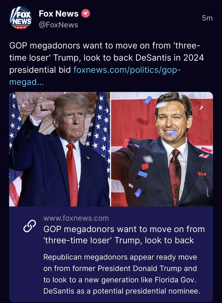 RonFilipkowski's tweet image. Just posted by Fox on Truth Social.