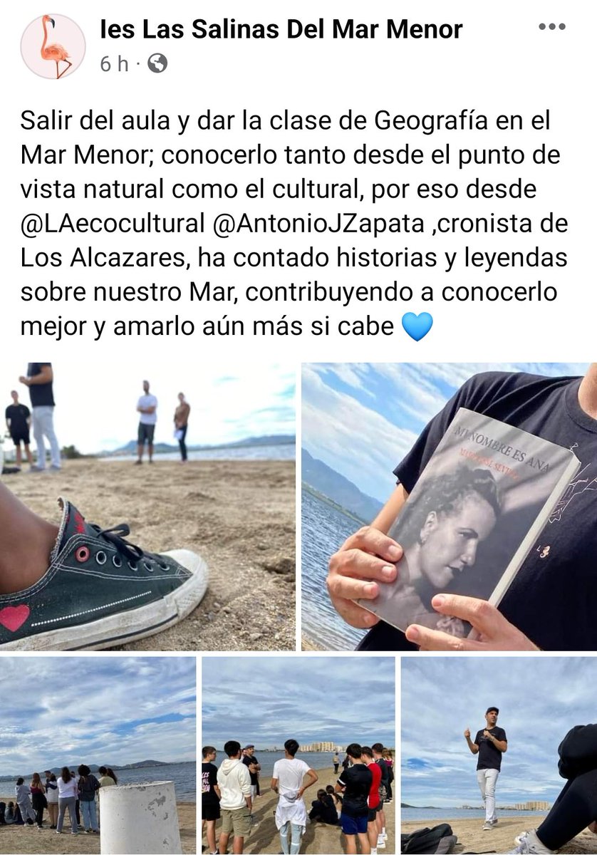 CronicasLos's tweet photo. Visita exprés al IES Las Salinas del #MarMenor en #LaManga #Cartagena para hablar de #historia #leyendas a alumnos de #Geografía de #2BTO. Un rato ameno, intenso y bien aprovechado. Espero que los alumnos piensen lo mismo. https://t.co/8Mo9L9PNty
