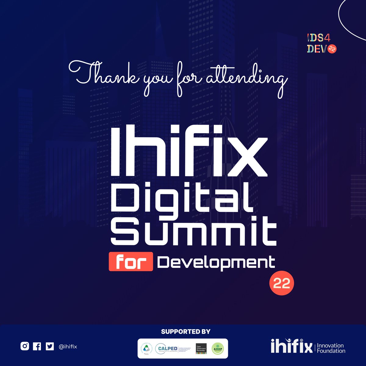 ihifix's tweet photo. Thank you!!!

With you Ihifix Digital Summit For Development 2022 #IDS4DEV2022 was successful.

We are delighted to have had the opportunity to showcase how technology through open government partnership can contribute to good governance.

@InsideKaduna_ @elrufai @KADPBC https://t.co/8Hr4CtVjEH