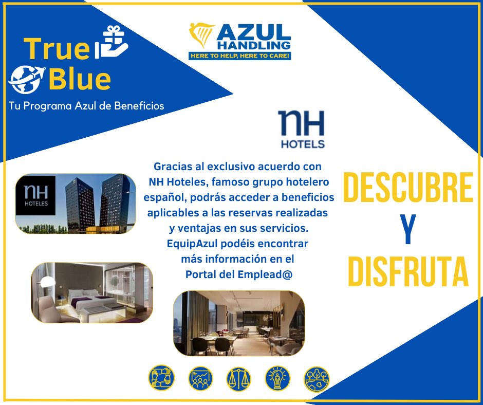 AzulHandling's tweet photo. #EquipAzul arrancamos nuestra presentación del Programa #Azul de #Baneficios. Hoy os presentamos a @nhhotels.
#Disfruta y #Descubre más sobre tu #SalarioEmocional en nuestro Portal del Emplead@. Únete a la Revolución Azul.
#theazulway #TrueBlue @Ryanair https://t.co/gmyB03iX7U
