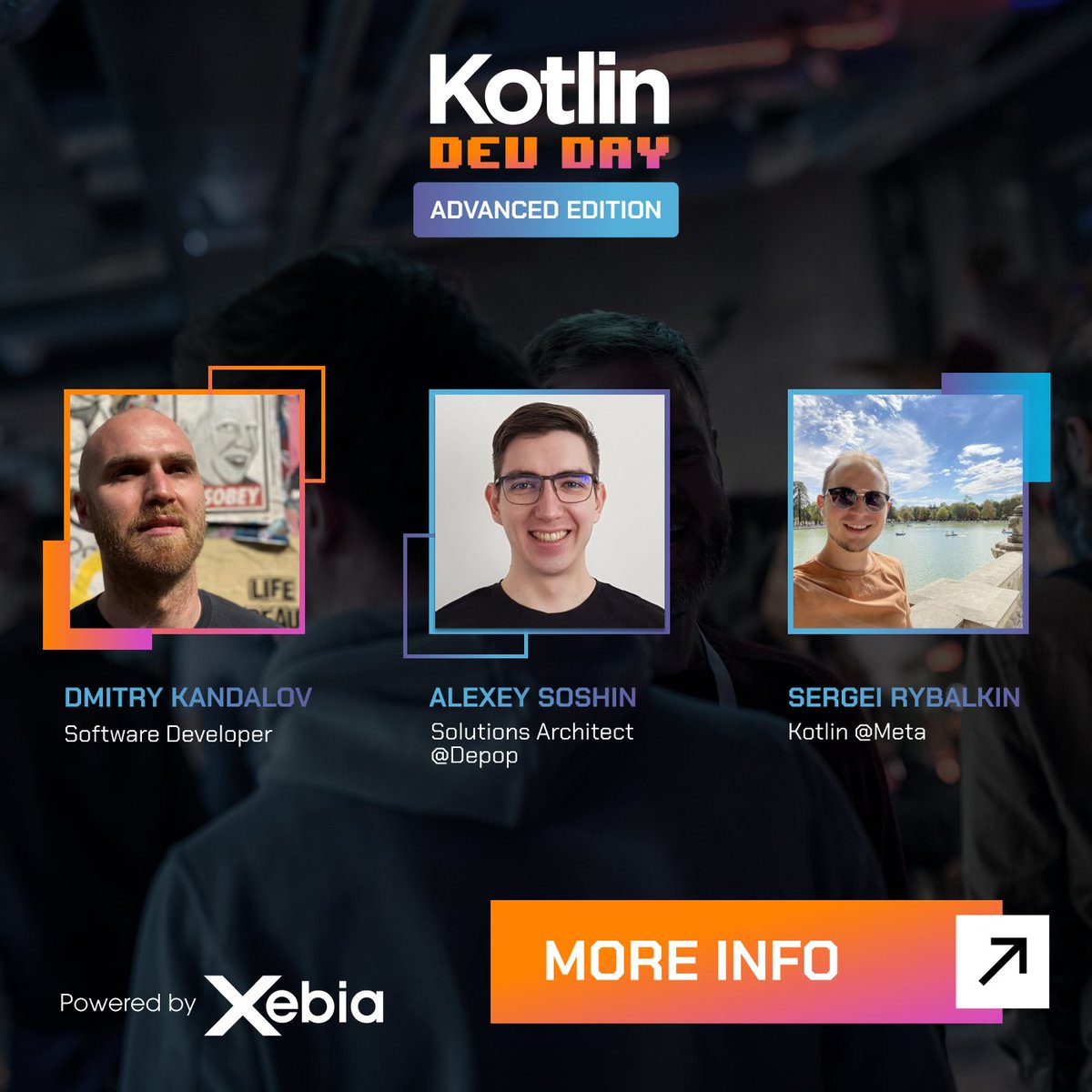 DayKotlin's tweet image. 📣Get ready for Advanced Kotlin Conference with amazing speakers. Like Sergei Rybalkin with his session about compiling Kotlin faster with ABI. Learn more features by Alexey Soshin or join the coding session from Dmitry Kandalov. Read more👉kotlindevday.com
#kotlin