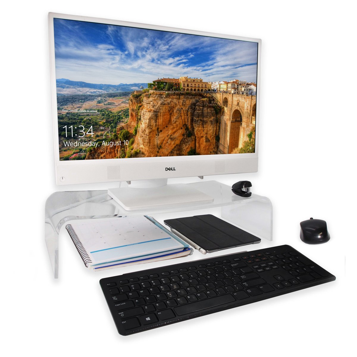 "Tech Neck" is a condition caused by having your neck and back hunched over for prolonged periods of time while looking at your computer.  thenicepackaging.com has a great solution. Grab one of our Acrylic Monitor Stands. They'll raise your computer screen an additional 5"!!!