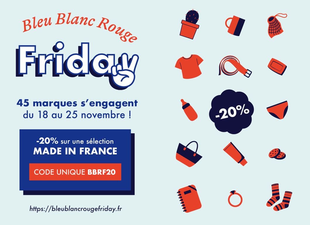 Decoloopio's tweet photo. Faire des achats locaux à prix réglos, c'est possible grâce au Bleu Blanc Rouge Friday 🇫🇷 Un collectif de + de 45 marques, dont nous faisons parti cette année, qui propose -20% sur 70 produits fabriqués en France ! Rdv du 18 au 25 novembre ici 👉https://t.co/BCRbtkqavf #BBRF https://t.co/Qh3oZLEwmU
