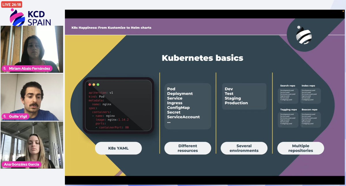 Como alcanzar la felicidad pasando de Kustomize a Helm charts!

Nos hablan de ello <a href="/AninaGlez/">Ana 🚀</a>, Miriam Abalo y @guillermotti de <a href="/EmpathyCo_/">Empathy.co</a>

#KCDSpain2022