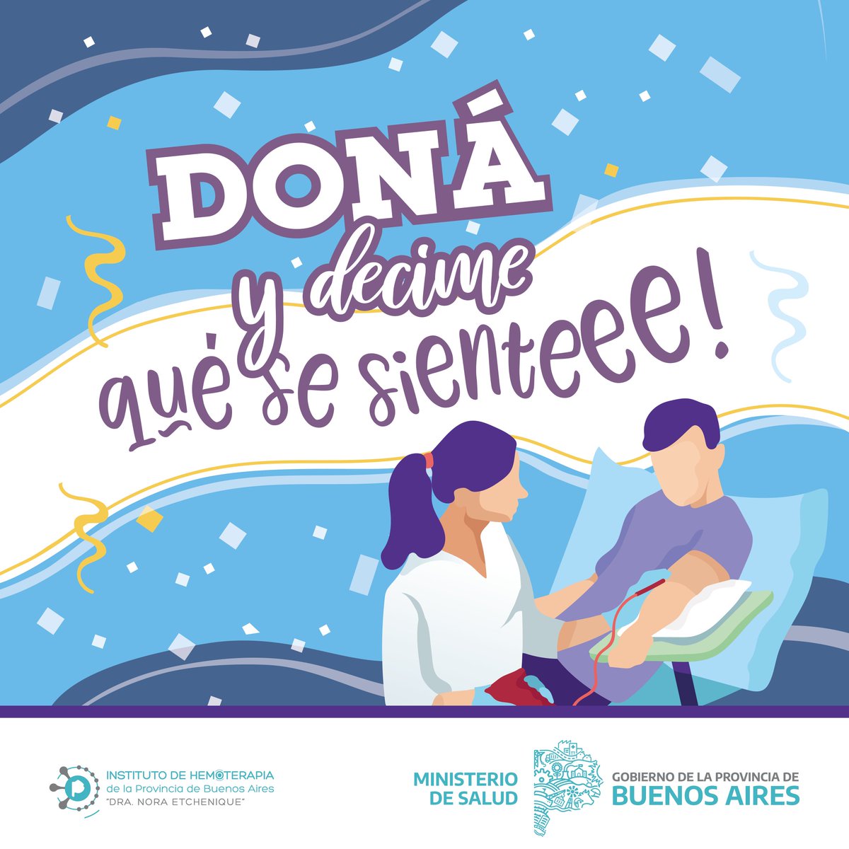 Durante el mundial, ¡doná y decime qué se siente! 🩸⚽

¡Ponete la 👕 de la donación! ➡️ Durante este mes vení a donar con la camiseta de Argentina y compartilo en tus redes 🇦🇷

✅ Donar sangre es fácil, rápido, seguro, no duele y no afecta la salud.