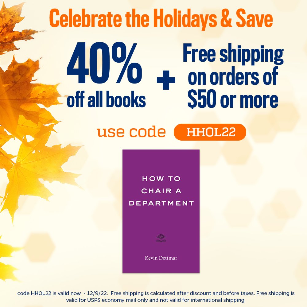 HowToChairADept's tweet image. Wait: what? You’re telling me I can buy HOW TO CHAIR A DEPARTMENT for my favorite chair or director at 40% off, just in time for the holidays?!