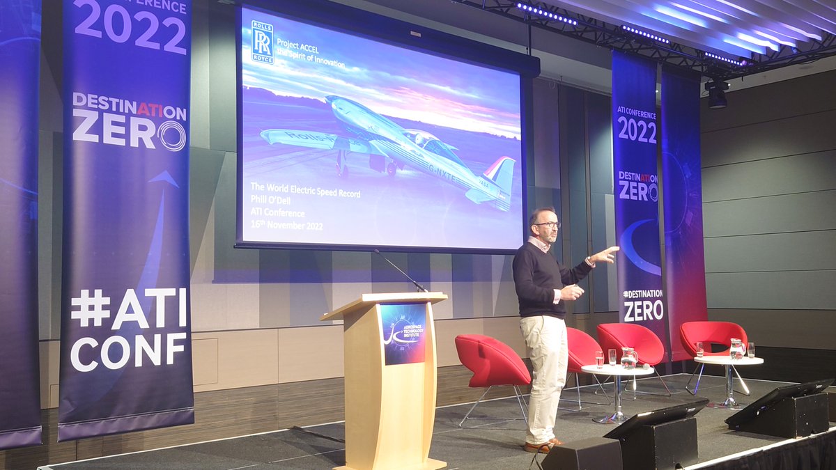 UKAeroInstitute's tweet photo. Pushing boundaries and breaking records:
A year to the day since Spirit of Innovation took to the skies to break the record as the world’s fastest all-electric aircraft, we're delighted to welcome the project’s world record holding pilot Phill O’Dell to the ATI Conference 2022 https://t.co/KSrclGU2f7