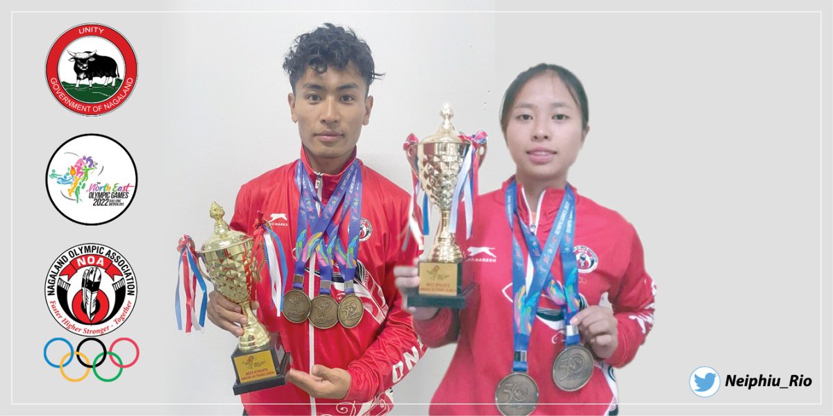 Neiphiu_Rio's tweet photo. Congratulations to Ms. Niansai T and Mr. Neiketoulie Belho for winning Best Athlete in the Girls U-20 &amp; Men's, respectively. Both of you have brought pride &amp; joy to Nagaland. I wish you more success in your respective careers in future. Well Done @NagaAthletics. @NagalandOlympic https://t.co/MvXdnkMTbt