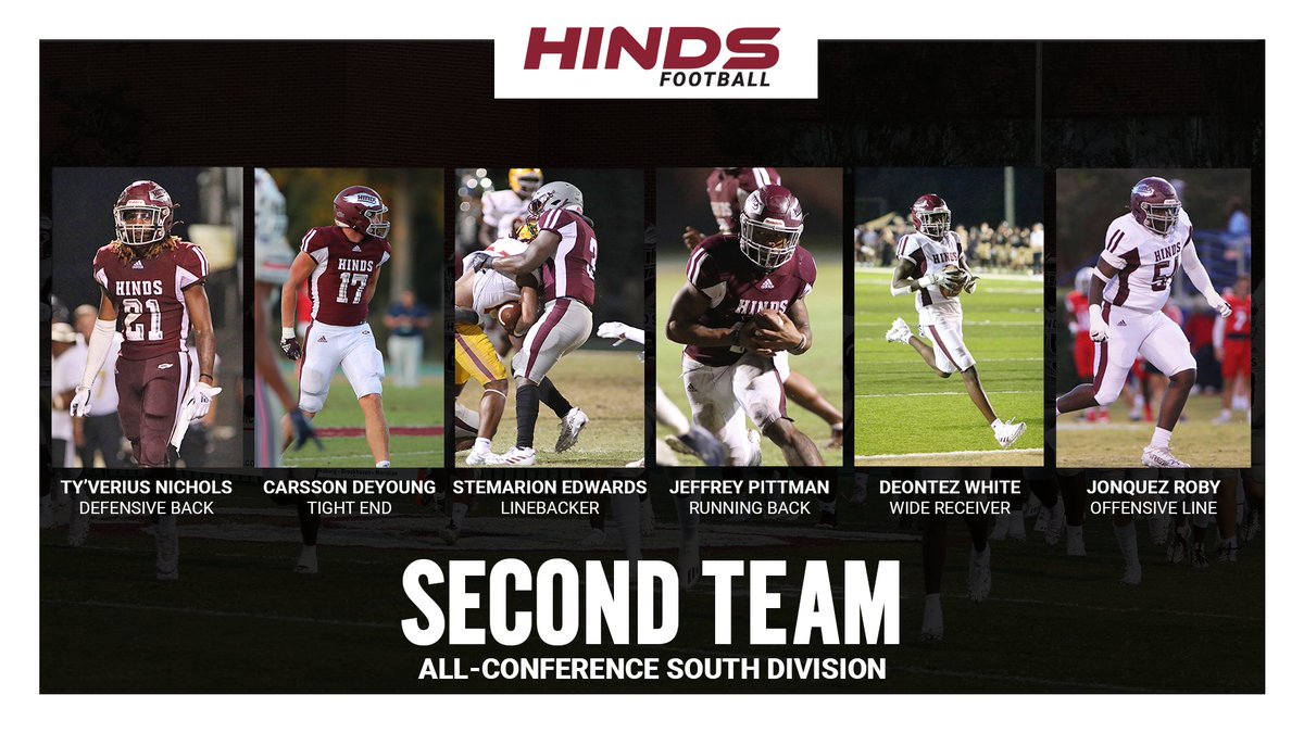Ty'Verius Nichols ➡️ Carsson DeYoung ➡️ Stemarion Edwards ➡️ Jeffrey Pittman ➡️ Deontez White ➡️ Jonquez Roby

Congrats to our players who were named Second-Team All Conference for 2022!!