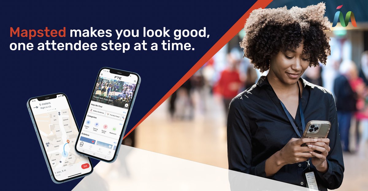 MapstedHQ's tweet image. Informed attendees are happy attendees. Use #Mapsted’s innovative turn-by-turn #indoornavigation technology to help them find booths, engage with exhibitors, and maximize their time at your show.  Learn more: bitly.ws/wLtC