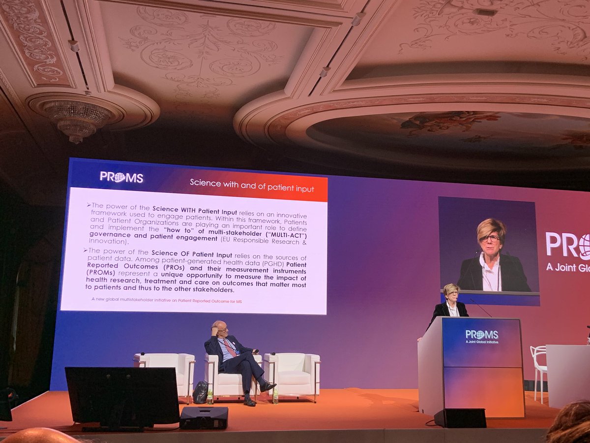 PromsInitiative's tweet photo. @Patrick26046484 and @paolazaratin remind us the #PROMS mission and how it closely relate to make “science with and of #patient input” real and applicable to improve research and care #PROMS2022 https://t.co/HVJf801kS5