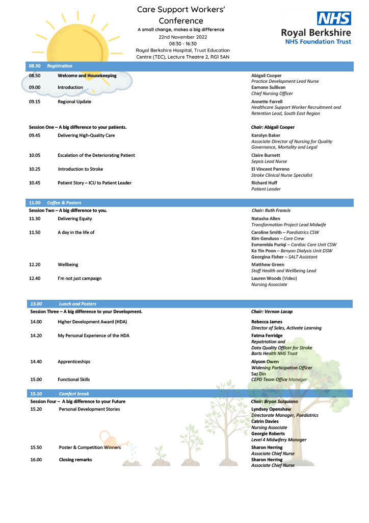 Practice Development Team RBHFT (@pracdevrbh) on Twitter photo <a href="/RBNHSFT/">Royal Berkshire NHS Foundation Trust</a> Will be having its CSW Conference entitled "A Small Change Makes A Big Difference" on the 22nd November 2022 in the TEC. We have an amazing agenda on the day. For any one who would like to join us via live stream, you can register here teams.microsoft.com/registration/5… <a href="/RBNHSFT/">Royal Berkshire NHS Foundation Trust</a> Will be having its CSW Conference entitled "A Small Change Makes A Big Difference" on the 22nd November 2022 in the TEC. We have an amazing agenda on the day. For any one who would like to join us via live stream, you can register here teams.microsoft.com/registration/5…