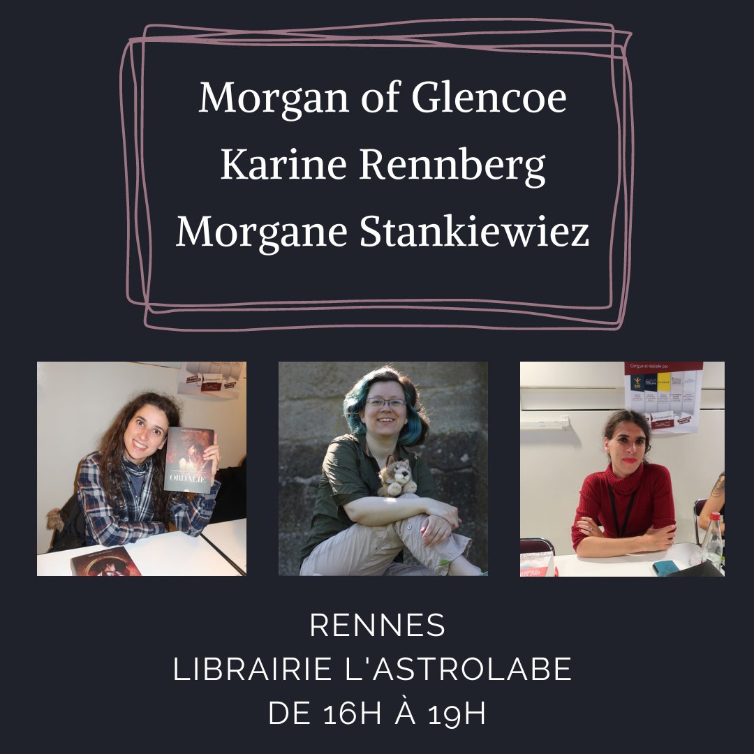 Editions_ActuSF's tweet photo. 🏙Paris - Librairie Les mots à la bouche - @DocteurPralinus
🥞Rennes - Librairie @AstrolabeRennes  - @karine_rennberg, @morganofglencoe et Morgane Stankiewiez
☀️Montpellier - Librairie Fiers de Lettres - @MxCordelia 
🎬Lyon - Librairie Tollune - JM Corrèze et @talesofdemeter 
2/2 https://t.co/HZjfwHdVIQ