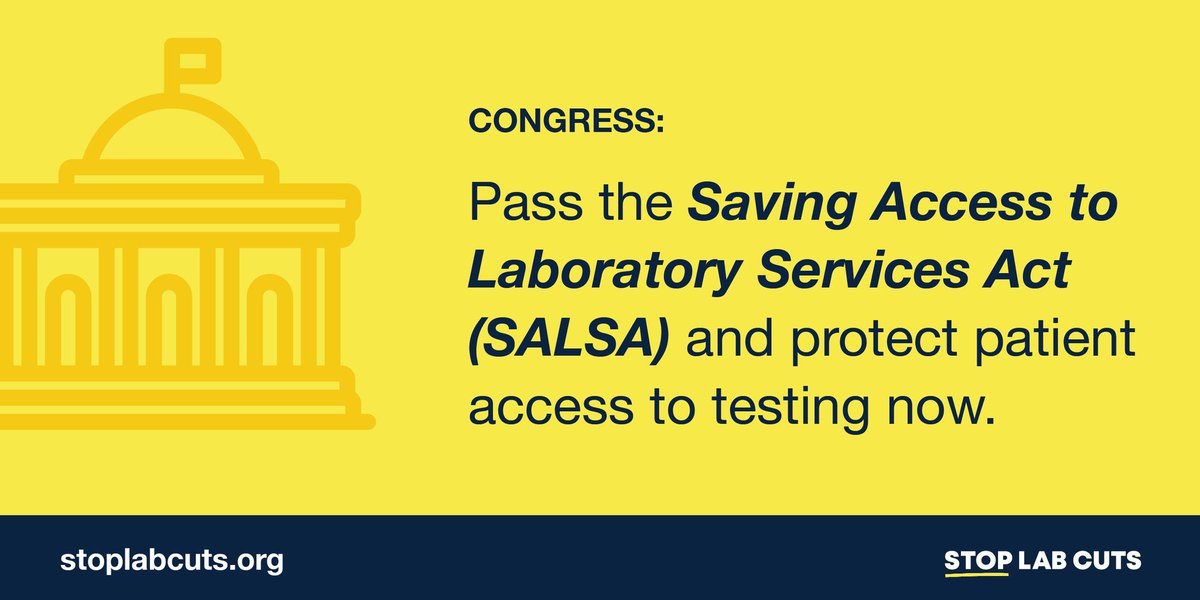 We need to protect patient care and call out to Congress to #StopLabCuts and enact #SALSA!