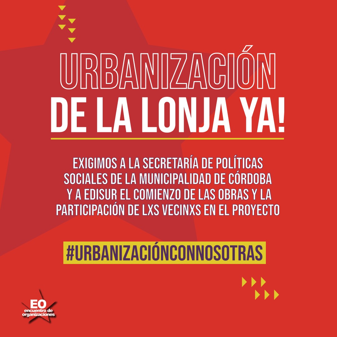 EOCba's tweet photo. ¡𝗗𝗶á𝗹𝗼𝗴𝗼 𝘆 𝘂𝗿𝗯𝗮𝗻𝗶𝘇𝗮𝗰𝗶ó𝗻 𝗱𝗲 𝗹𝗮 𝗟𝗼𝗻𝗷𝗮 𝗬𝗔!
@MuniCba @dsocialcordoba @raullacava @Grupo_Edisur

#UrbanizacióndeLaLonjaYA #UrbanizaciónConNosotras #Ciudadesparaquieneslasconstruyen #Tierraparalavidadigna #Córdoba #Argentina https://t.co/rdXnk4qGFC