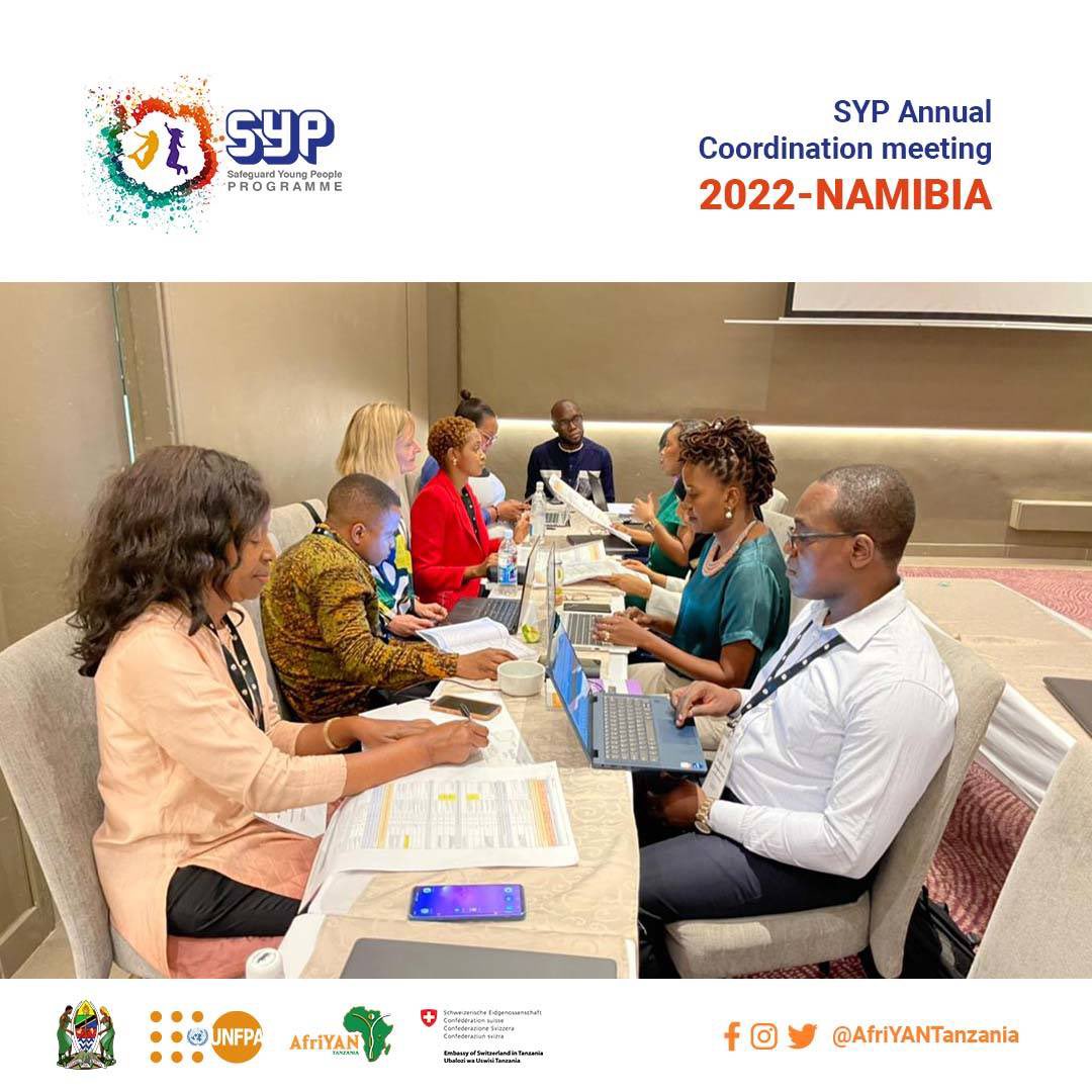 AfriYANTanzania's tweet photo. 📍Windhoek,Namibia |15-17 November 2022
Tanzania Delegation Participating in the Safeguard Young People Project- Regional Annual Coordination Meeting.
#PutYoungPeopleFirst
#SYP
#8BillionPossibilities #SwissEmbassyTz https://t.co/TswHXX9VXK
