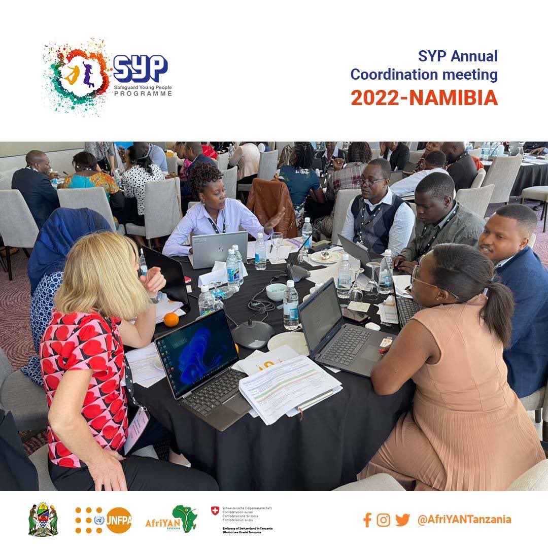 AfriYANTanzania's tweet photo. 📍Windhoek,Namibia |15-17 November 2022
Tanzania Delegation Participating in the Safeguard Young People Project- Regional Annual Coordination Meeting.
#PutYoungPeopleFirst
#SYP
#8BillionPossibilities #SwissEmbassyTz https://t.co/TswHXX9VXK