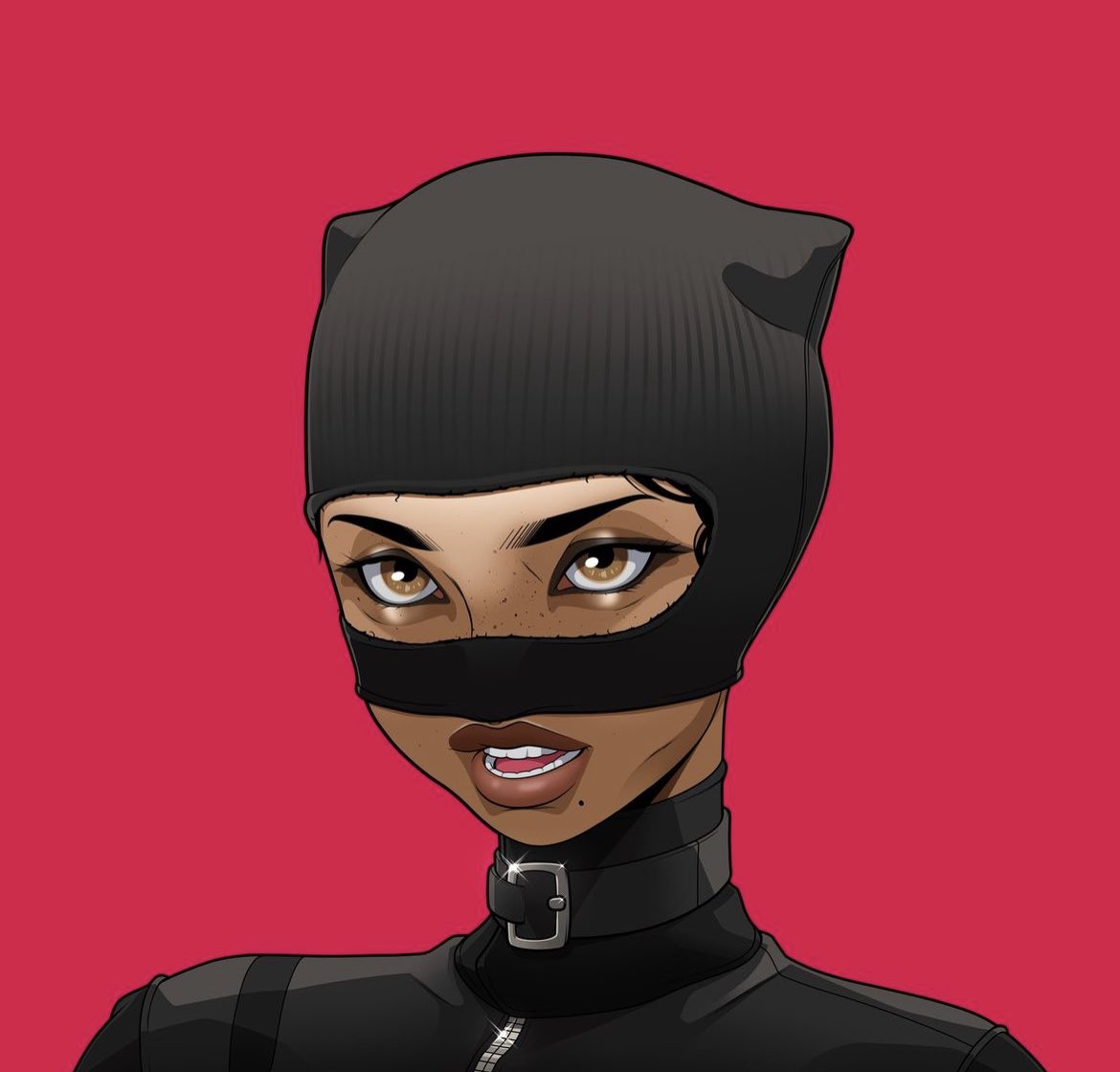 KaniRosi's tweet image. My inspo for my halloween costume. Not a huge fan of NFTs but these will forever be sick. Made by @McFlyy @BFTFIV and join their discord for a chance to snag your own #FemmeFatale NFT